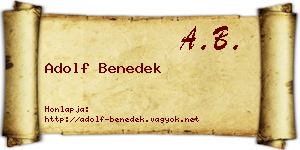 Adolf Benedek névjegykártya