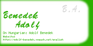 benedek adolf business card